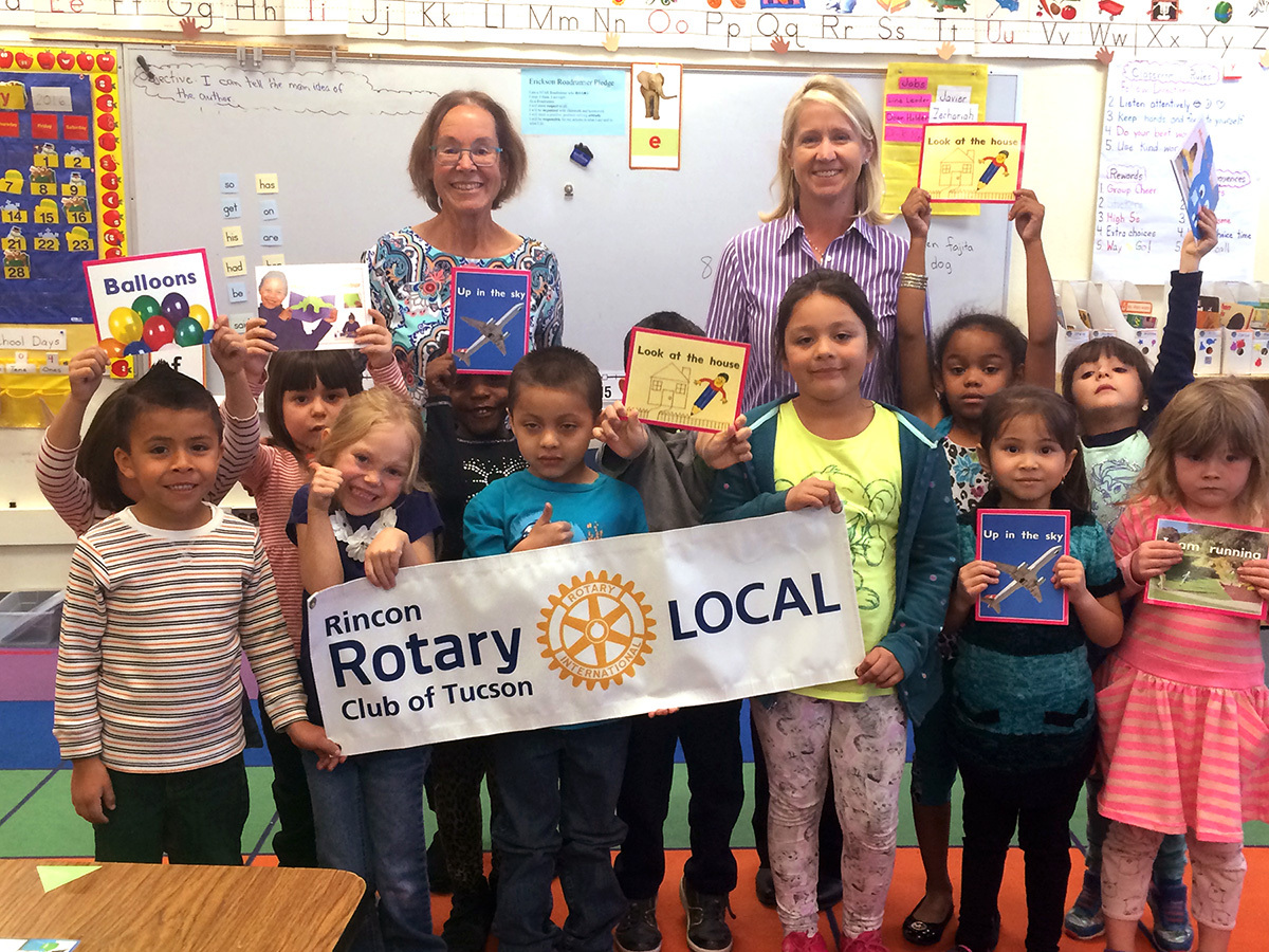 Rincon Rotary helps kindergarten reading  at Erickson Elementary.
